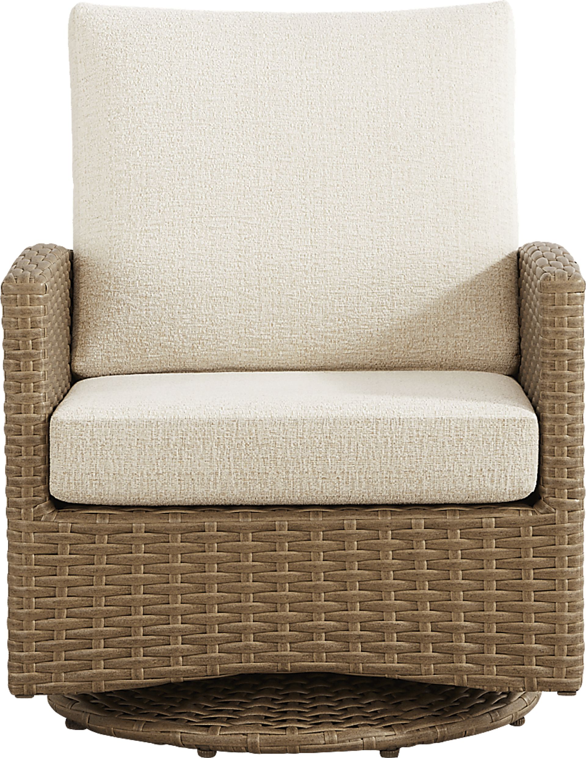 Paloma Brown Outdoor Swivel Chair with Beige Cushions - Image 2