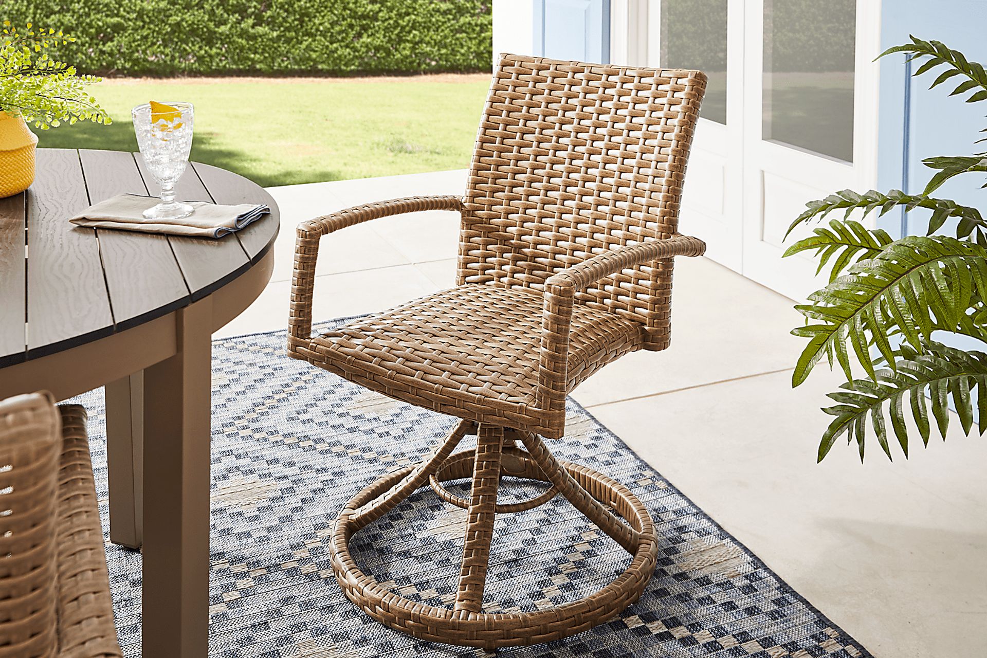 Paloma Brown Outdoor Swivel Dining Chair - Image 4