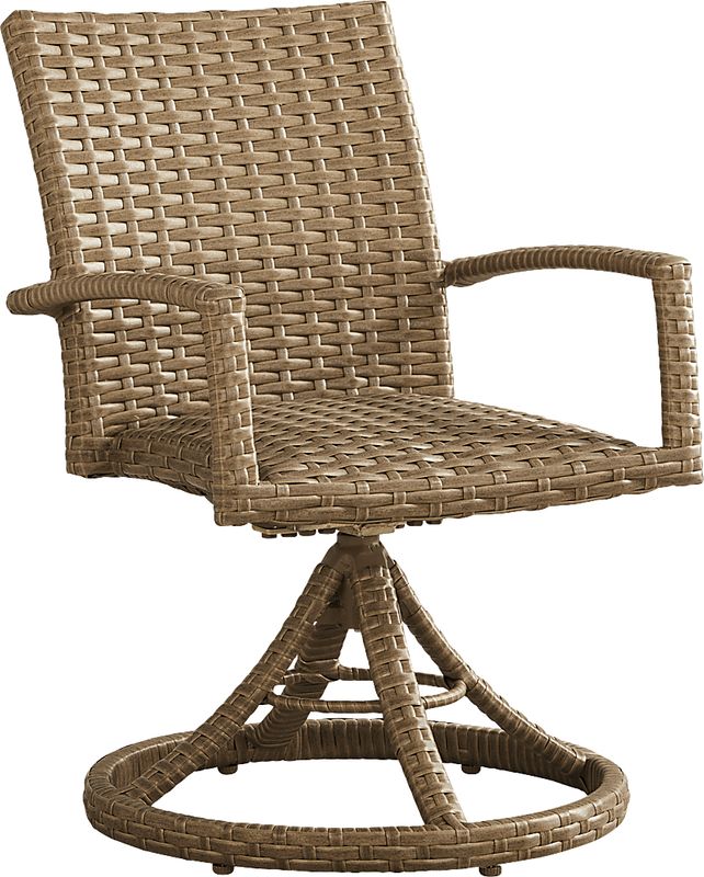 Paloma Brown Outdoor Swivel Dining Chair