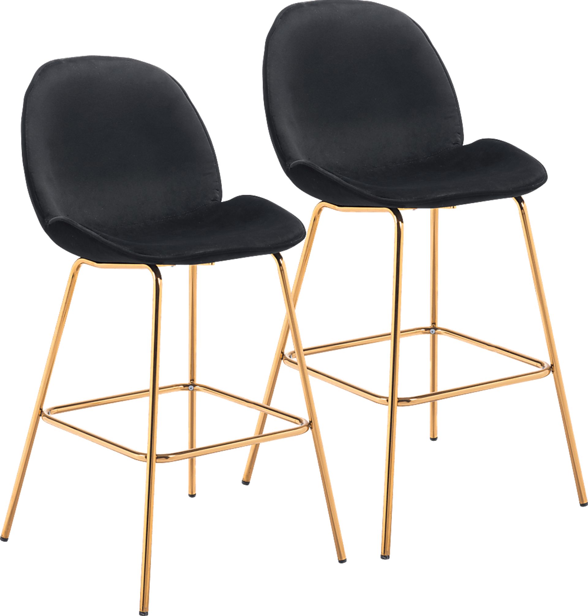 Palou Black Barstool, Set of 2 - Image 1