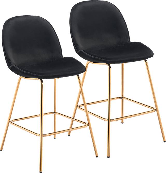 Palou Black Counter Height Stool, Set of 2 - Thumbnail - Image 1