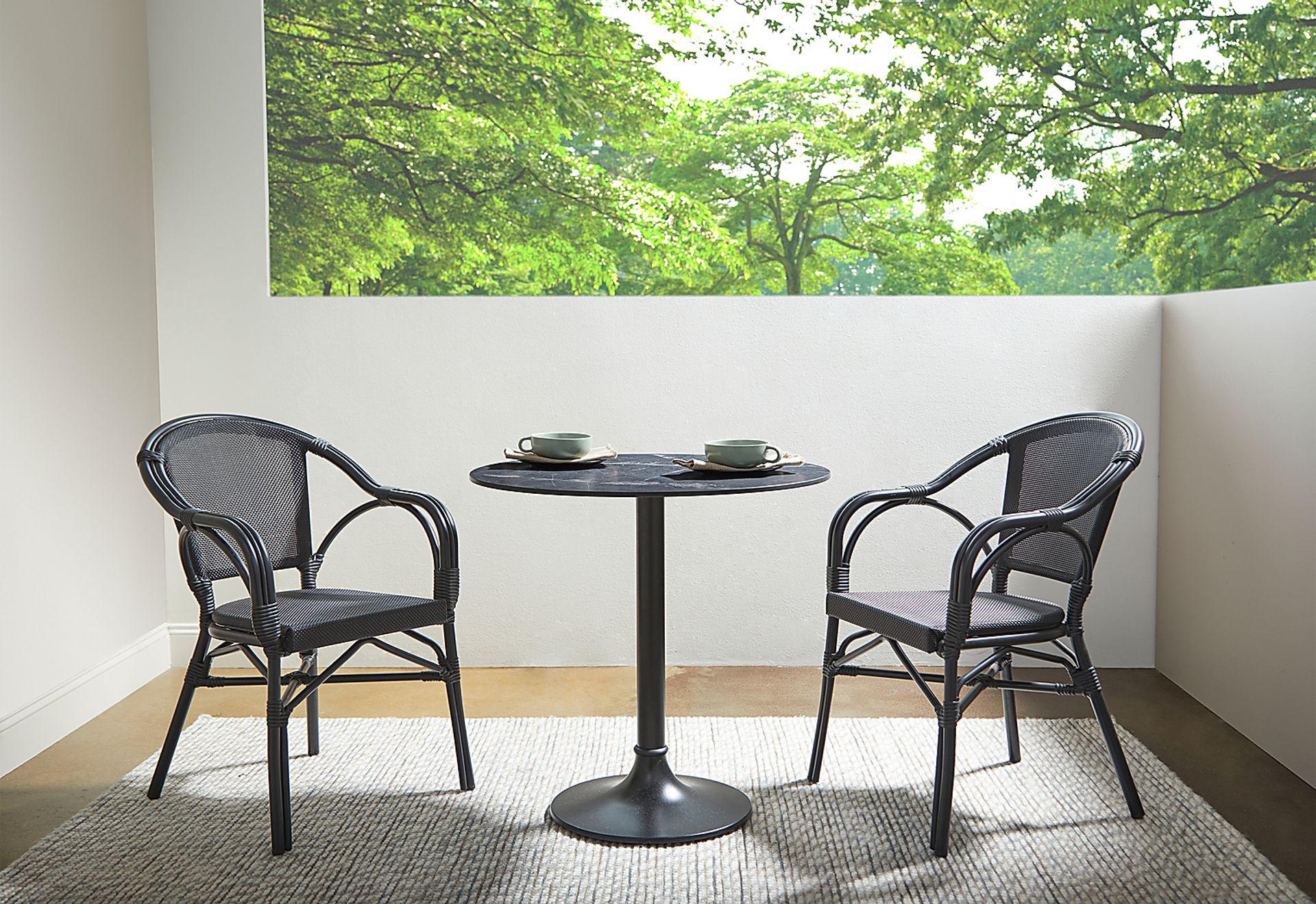 Palumbo I Black Arm Chair, Set of 2 - Image 2
