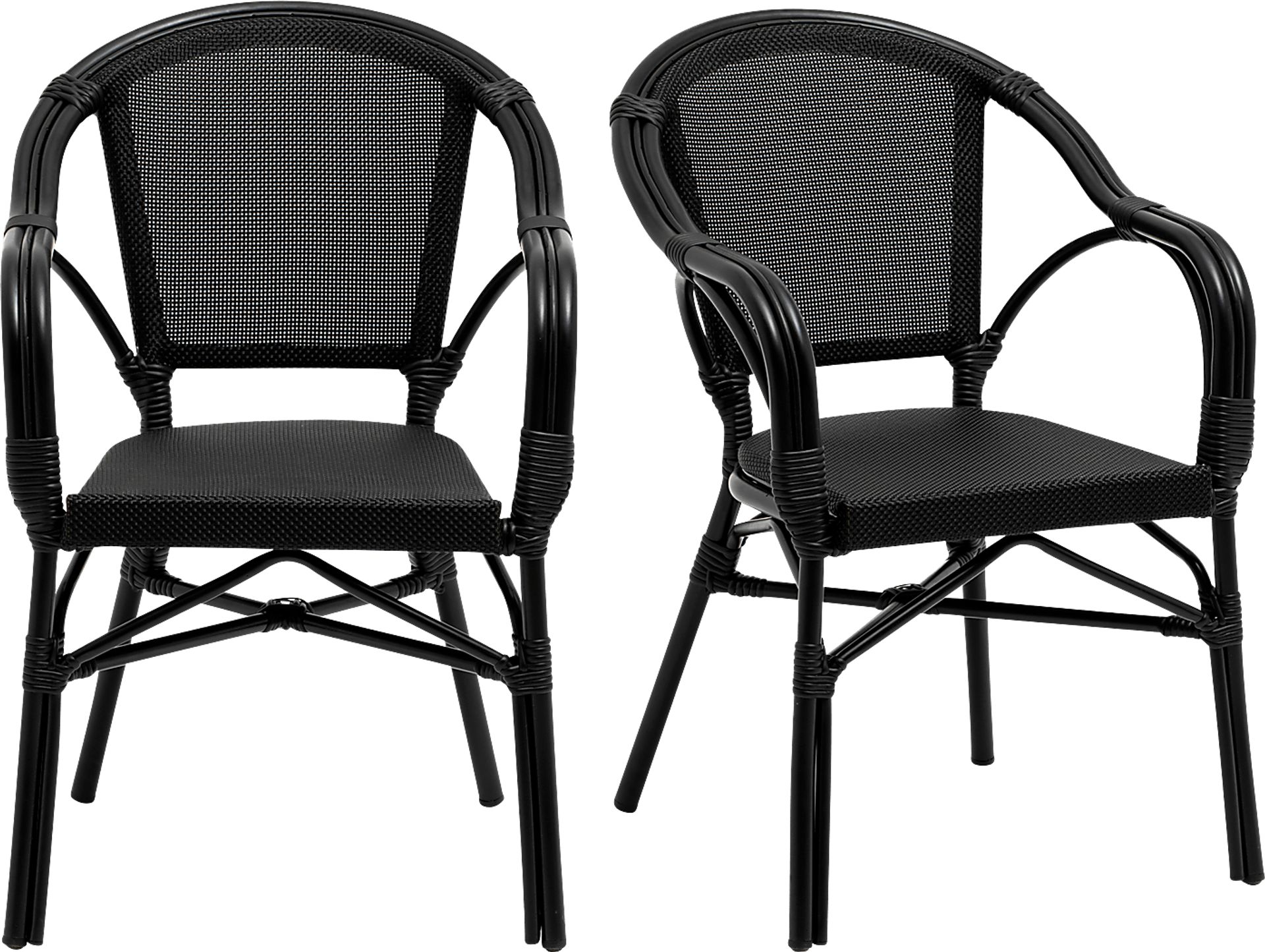 Palumbo I Black Arm Chair, Set of 2 - Image 1