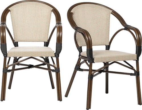 Palumbo II Brown Arm Chair, Set of 2