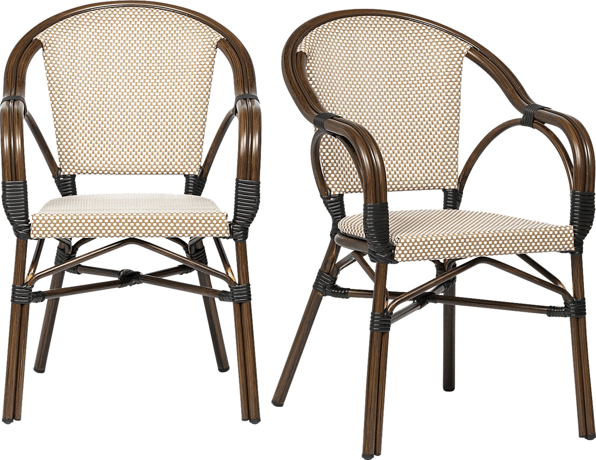 Palumbo II Brown Arm Chair, Set of 2 - Image 1