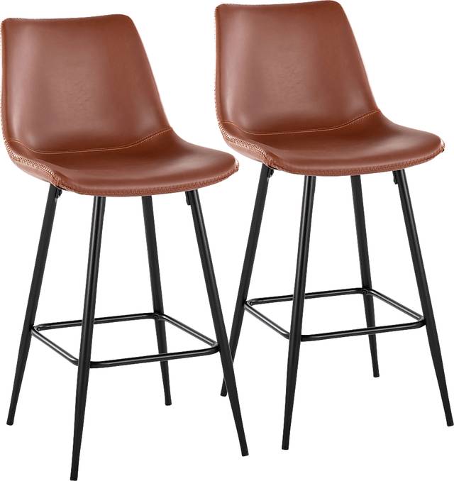 Pamco Cognac Counter Height Stool, Set of 2 - Thumbnail - Image 1