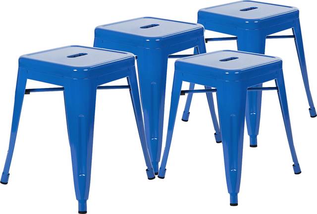 Pamelan Blue Dining Stool, Set of 4 - Thumbnail - Image 1