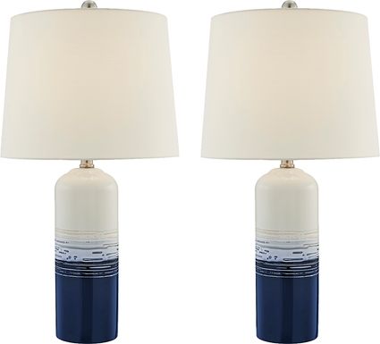 Pamie Place Blue Table Lamps, Set of 2