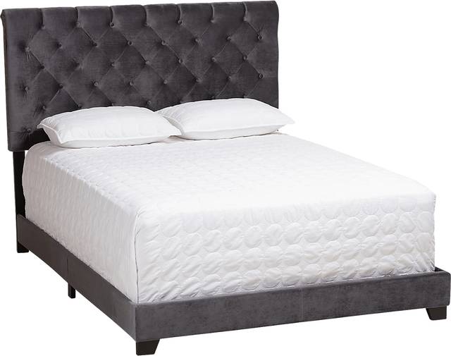 Panola Dark Gray Queen Bed - Thumbnail - Image 1