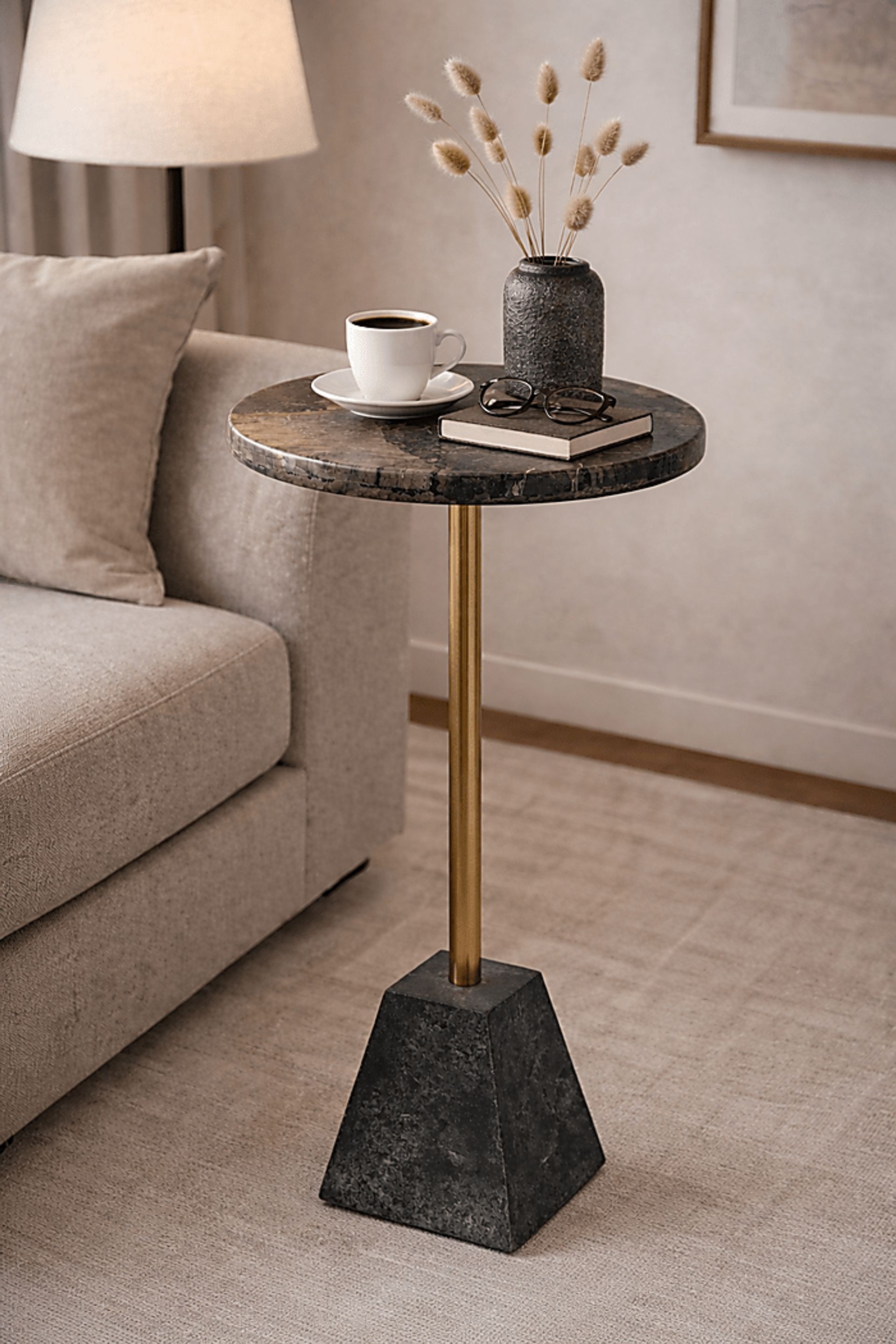 Papave Gold/Black Accent Table - Image 2