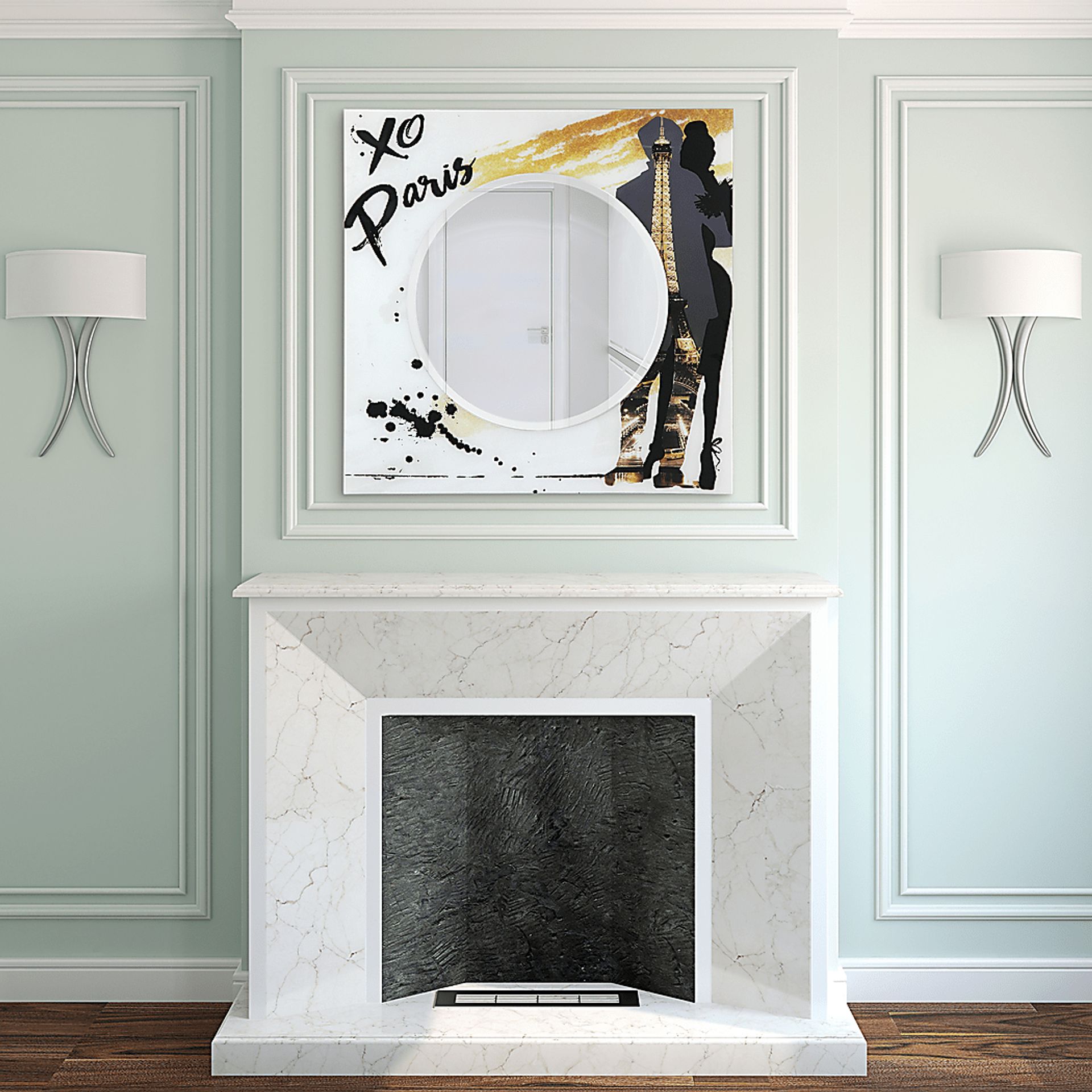 Paris Love Gold Mirror - Image 4