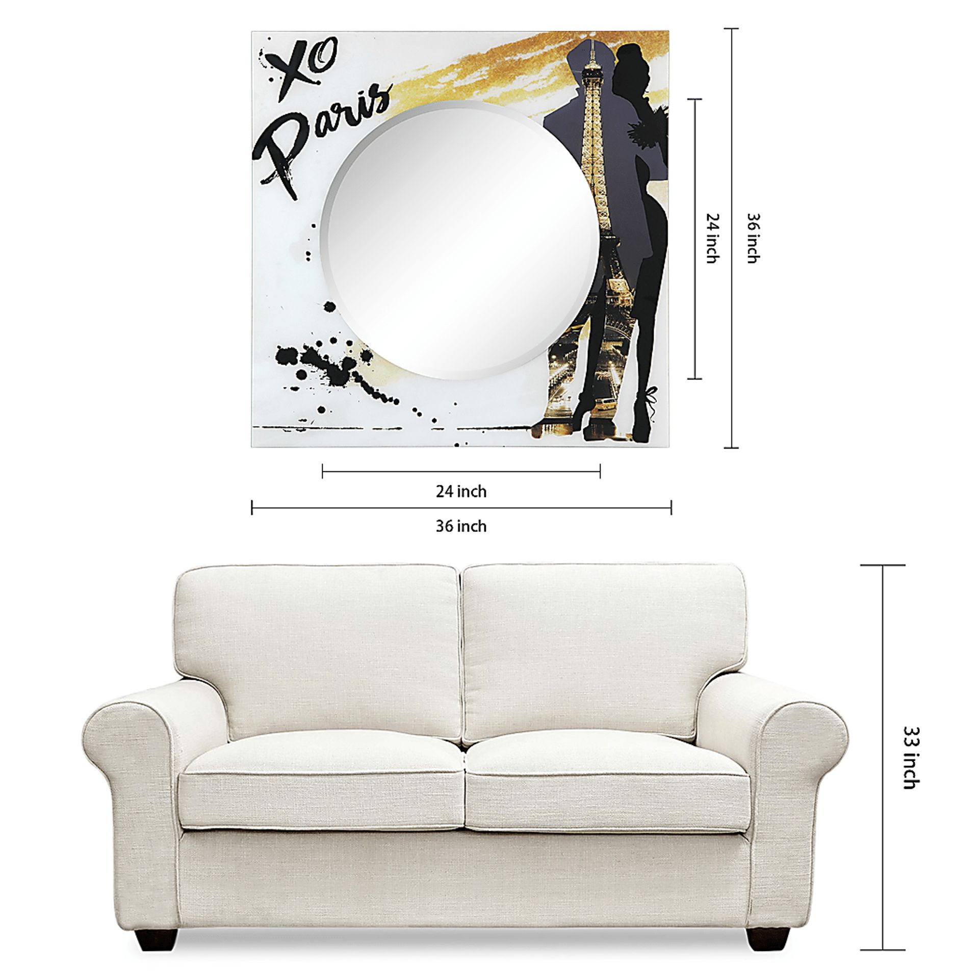 Paris Love Gold Mirror - Image 7