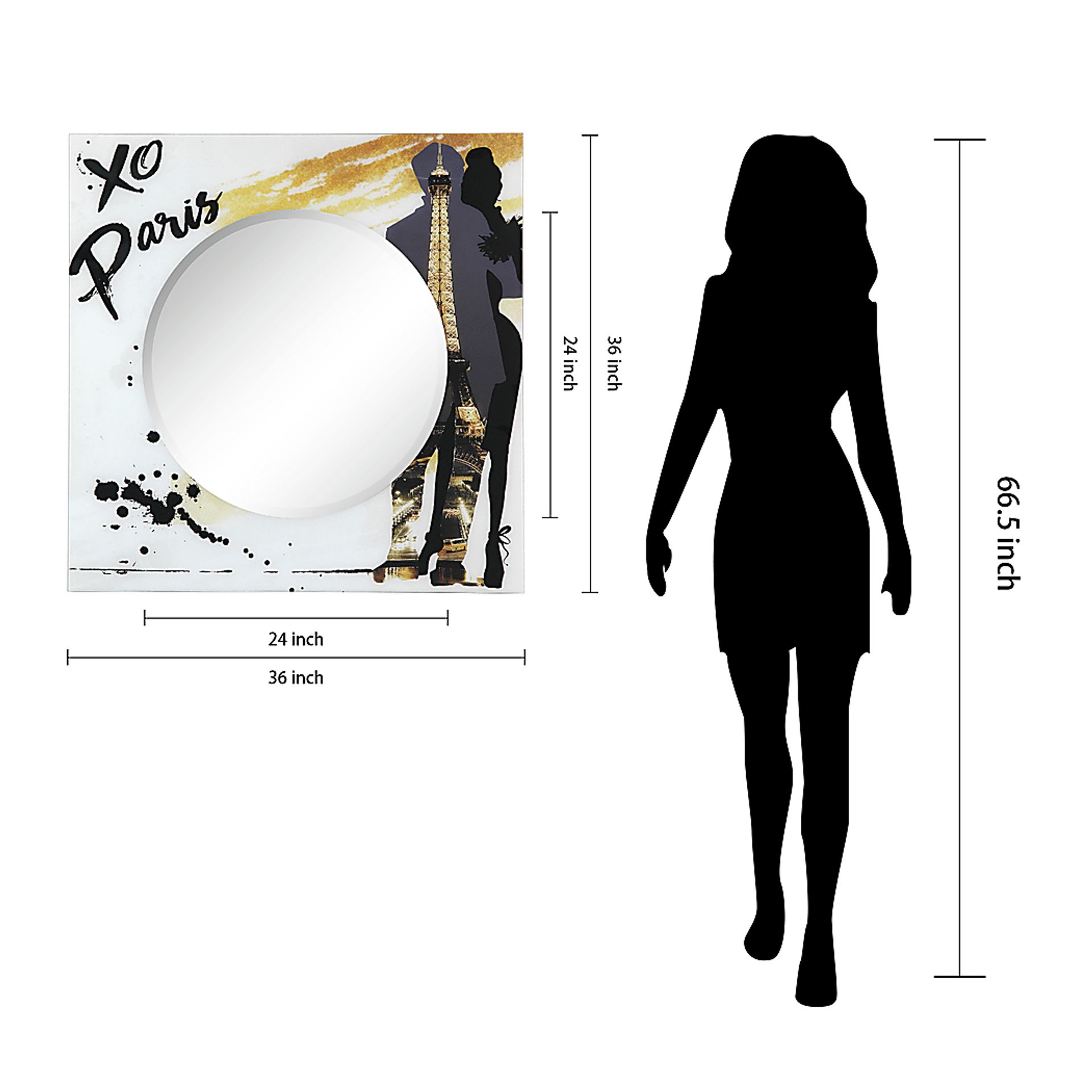 Paris Love Gold Mirror - Image 8