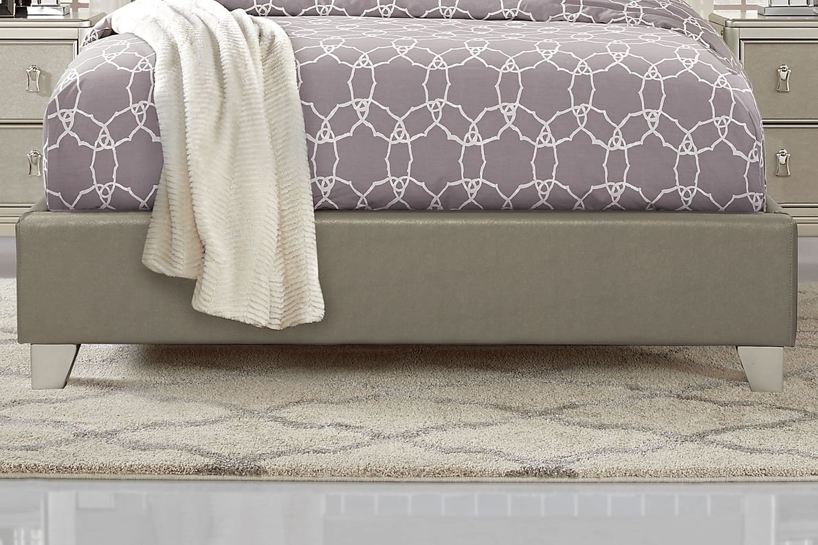 Paris Silver 8 Pc King Upholstered Bedroom