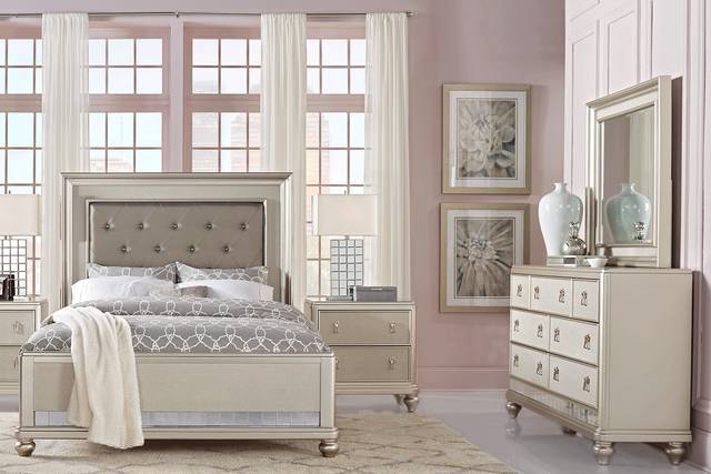 Paris Silver 5 Pc Queen Bedroom - Thumbnail - Image 1