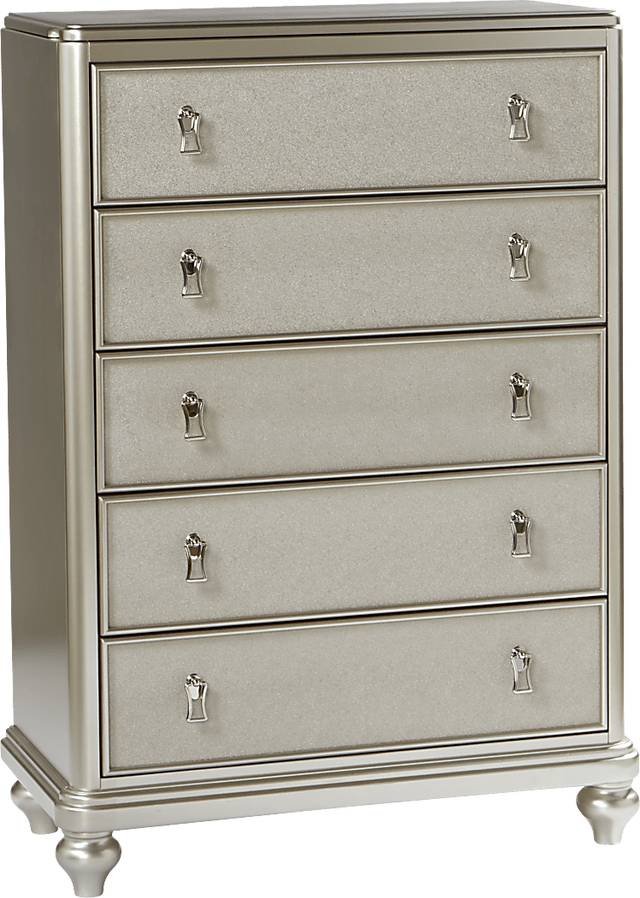 Paris Silver 8 Pc Queen Upholstered Bedroom - Thumbnail - Image 13