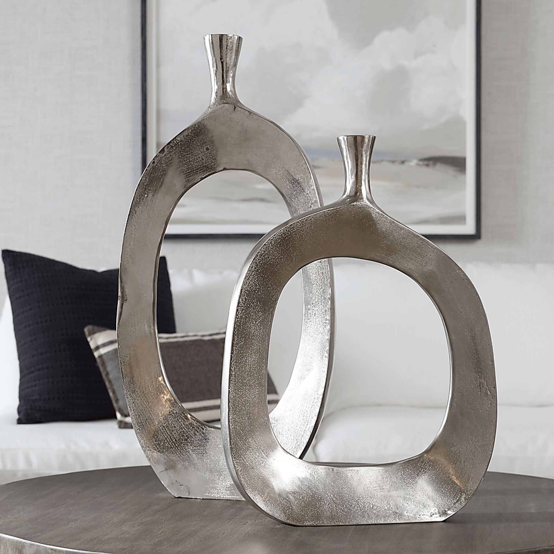 Parisi Silver Vase, Set of 2 - Image 2