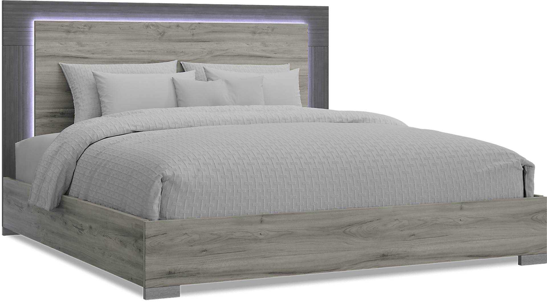 gray 3 pc king panel bed