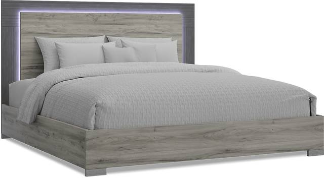 Park Slope Gray 3 Pc King Panel Bed - Thumbnail - Image 1
