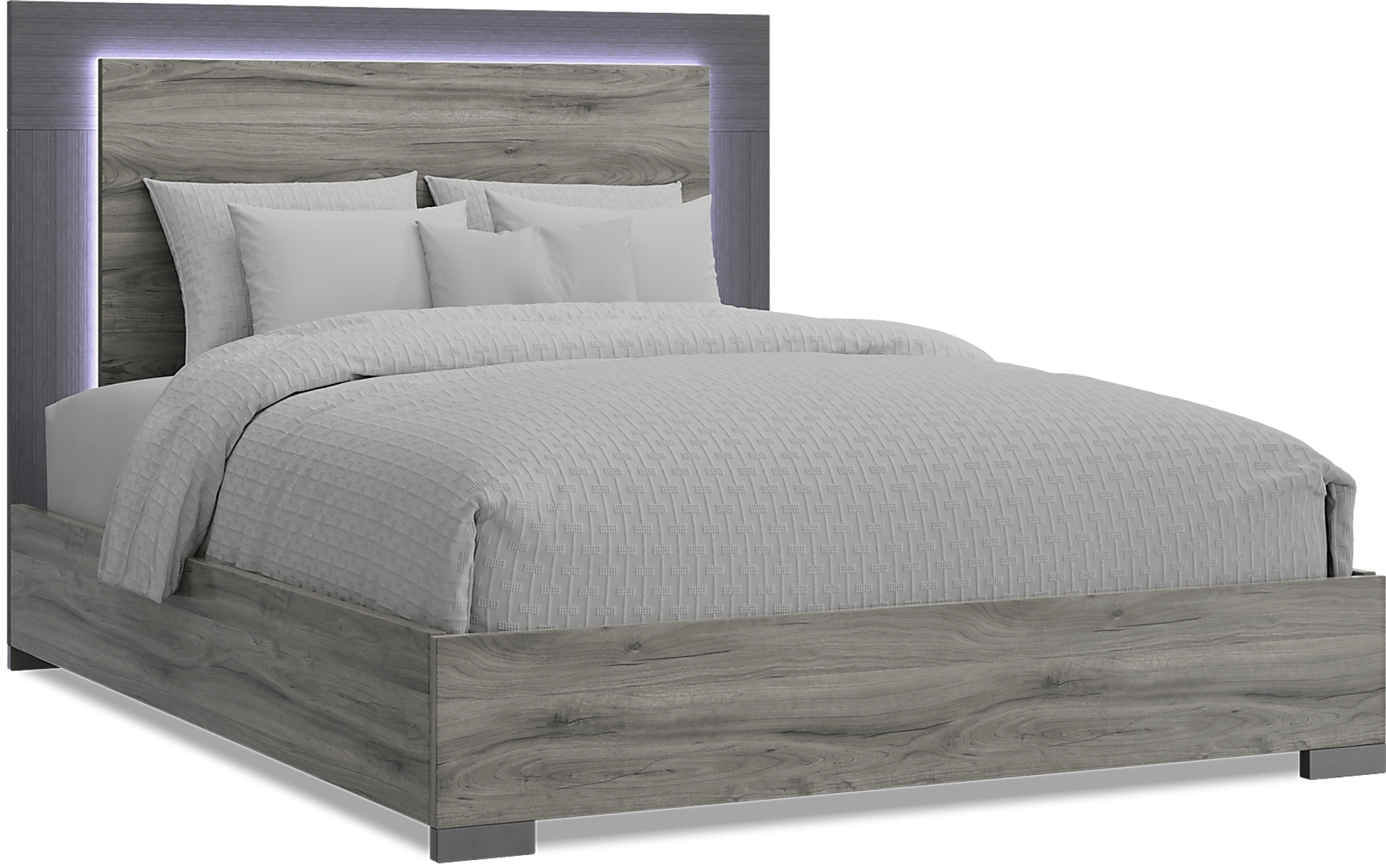 gray 3 pc queen panel bed
