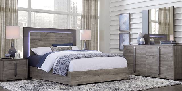 Park Slope Gray 3 Pc King Panel Bed - Thumbnail - Image 2