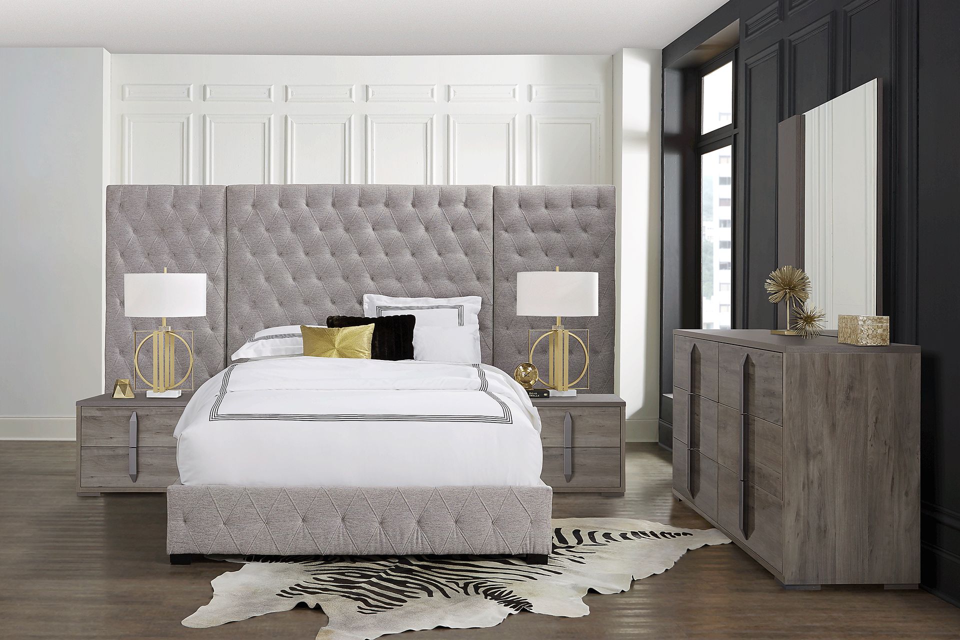Dalena Gray 5 Pc King Wall Bed - Image 2