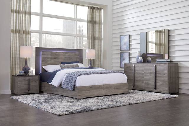 Park Slope Gray 7 Pc King Panel Bedroom - Thumbnail - Image 1