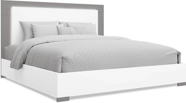 Park Slope White 3 Pc King Panel Bed - Thumbnail - Image 1