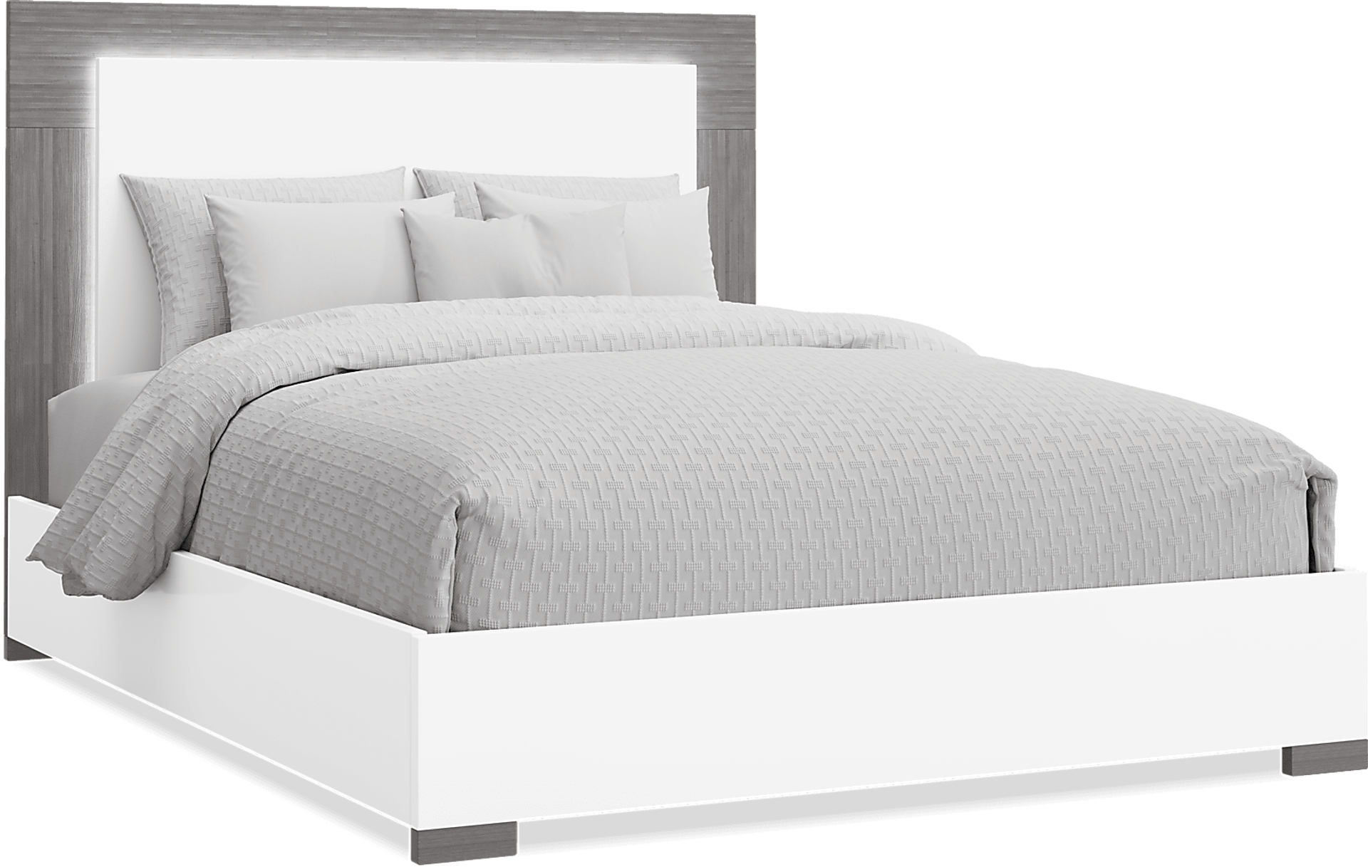 white 3 pc queen panel bed