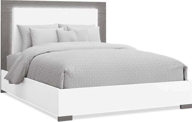 Park Slope White 3 Pc Queen Panel Bed - Thumbnail - Image 1