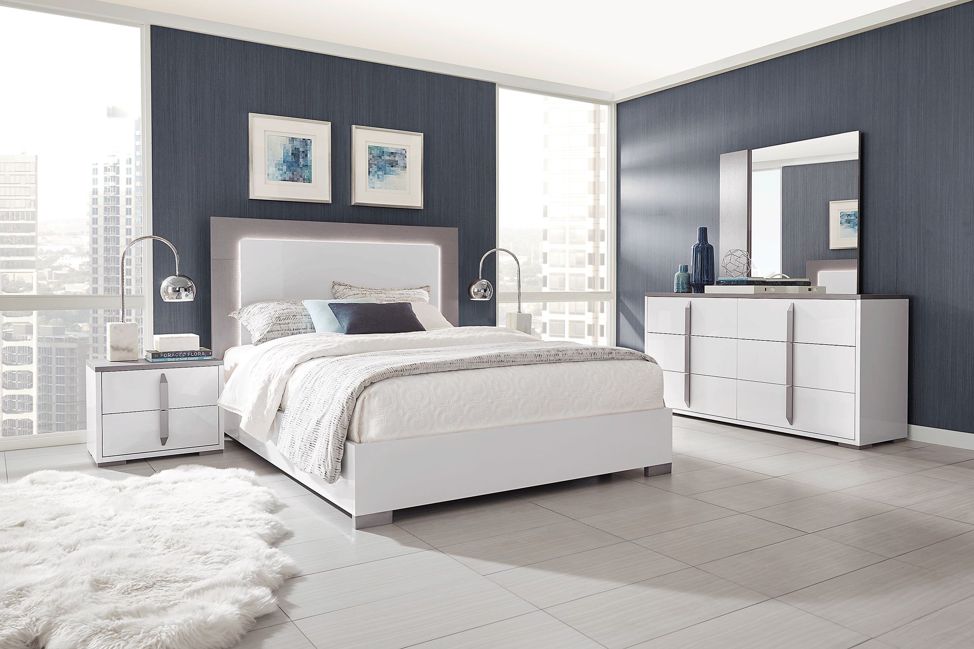 Park Slope White 5 Pc King Panel Bedroom - Image 1