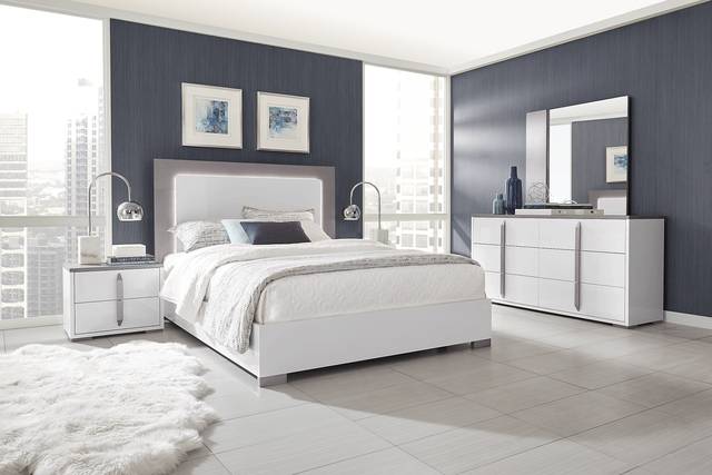 Park Slope White 7 Pc King Panel Bedroom - Thumbnail - Image 1