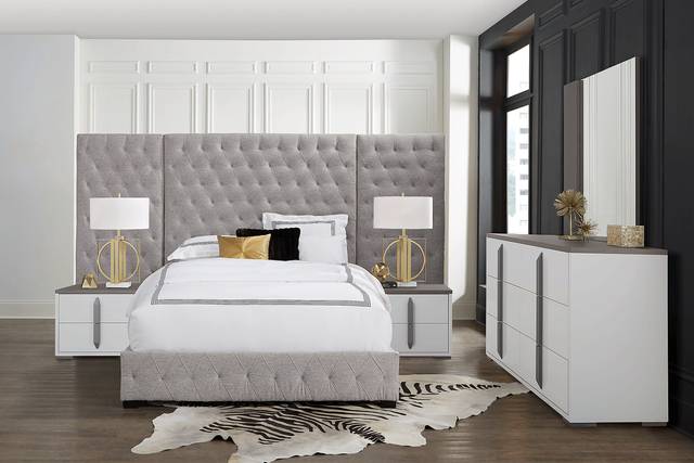 Park Slope White 7 Pc Queen Bedroom with Wall Bed - Thumbnail - Image 1