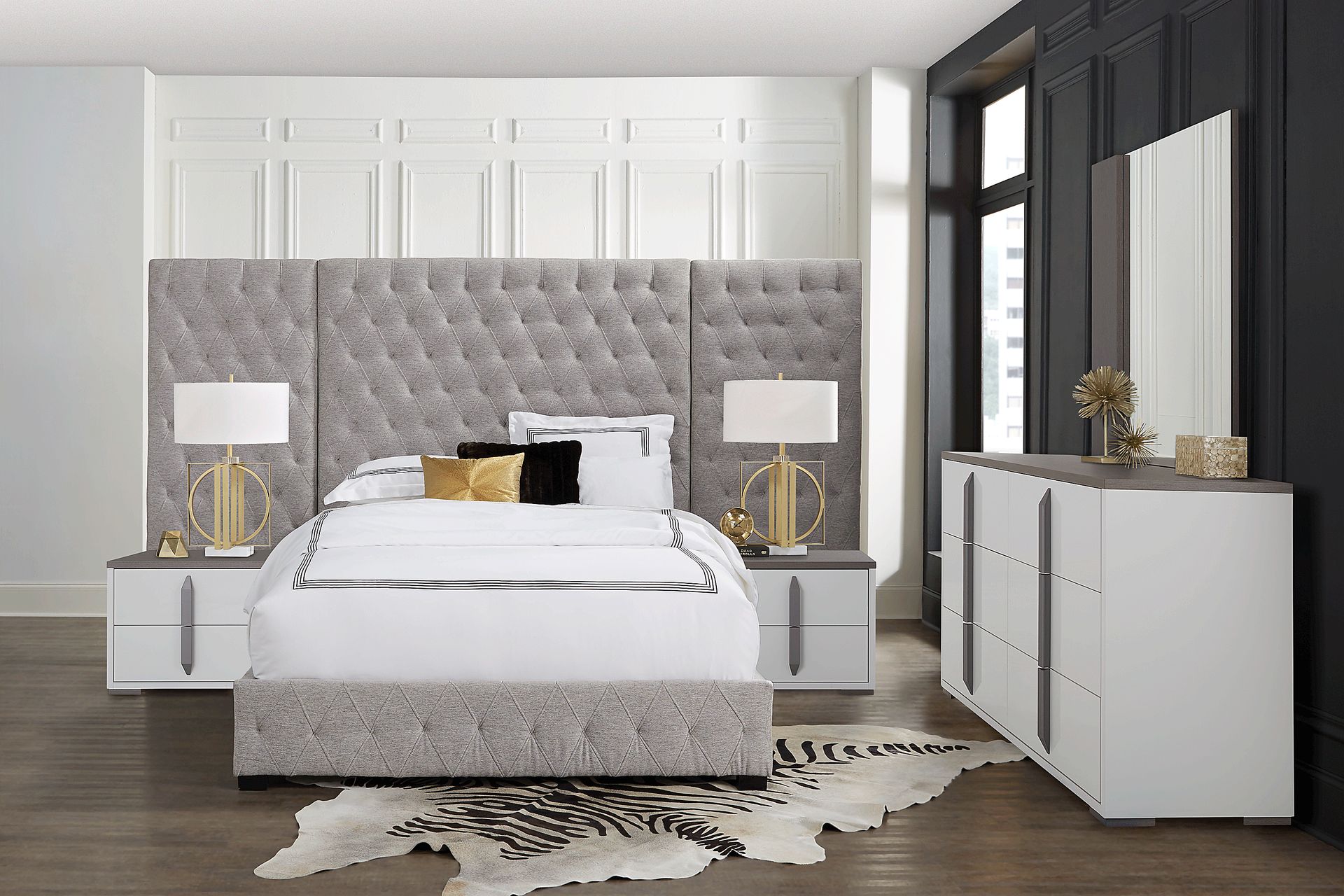 Park Slope White 9 Pc Queen Bedroom with Wall Bed - Image 1
