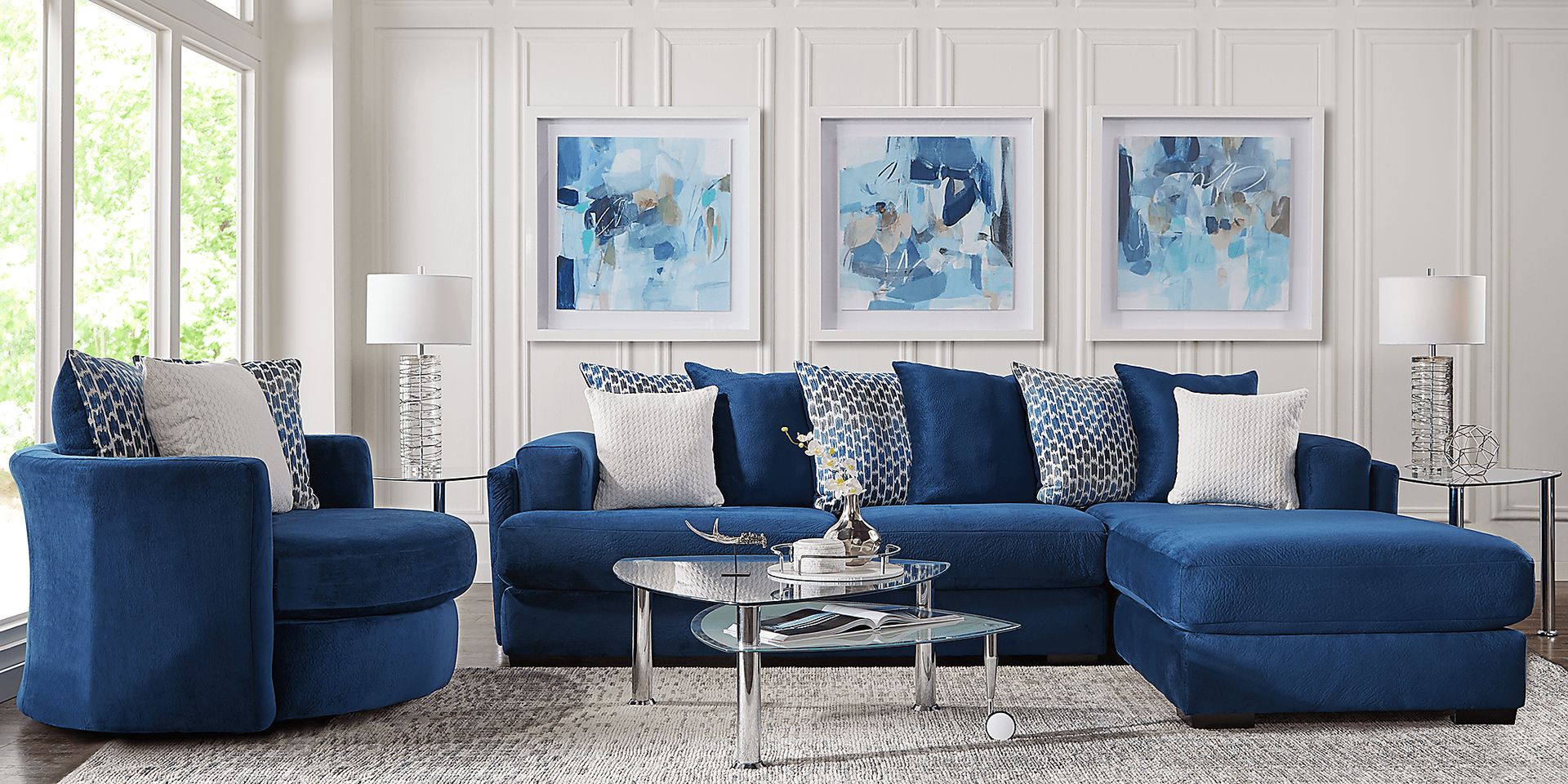 Park Trace Navy 2 Pc Sectional - Image 2