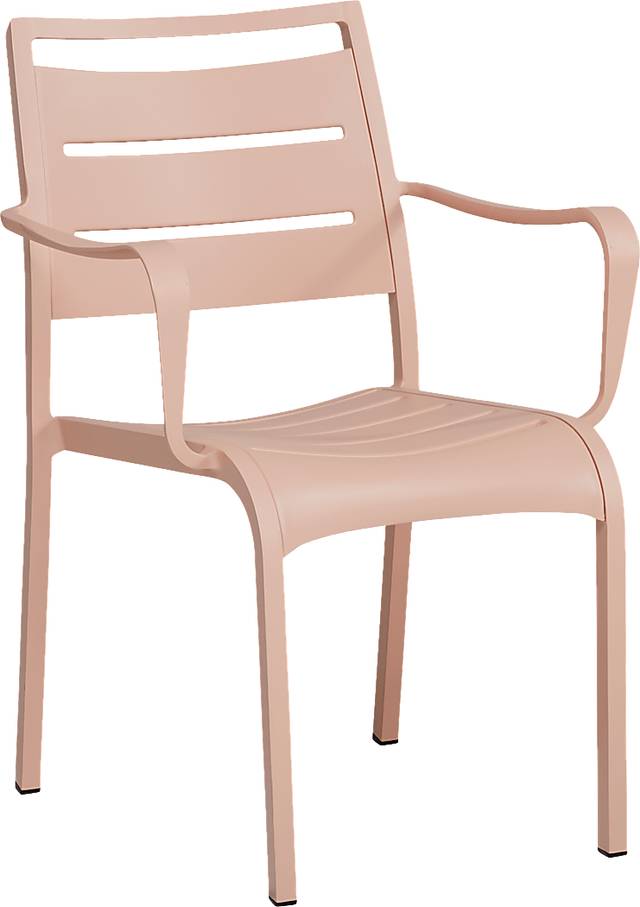 Park Walk White 9 Pc 73 - 97 in. Rectangle Extension Outdoor Dining Set with Blush Chairs - Thumbnail - Image 4