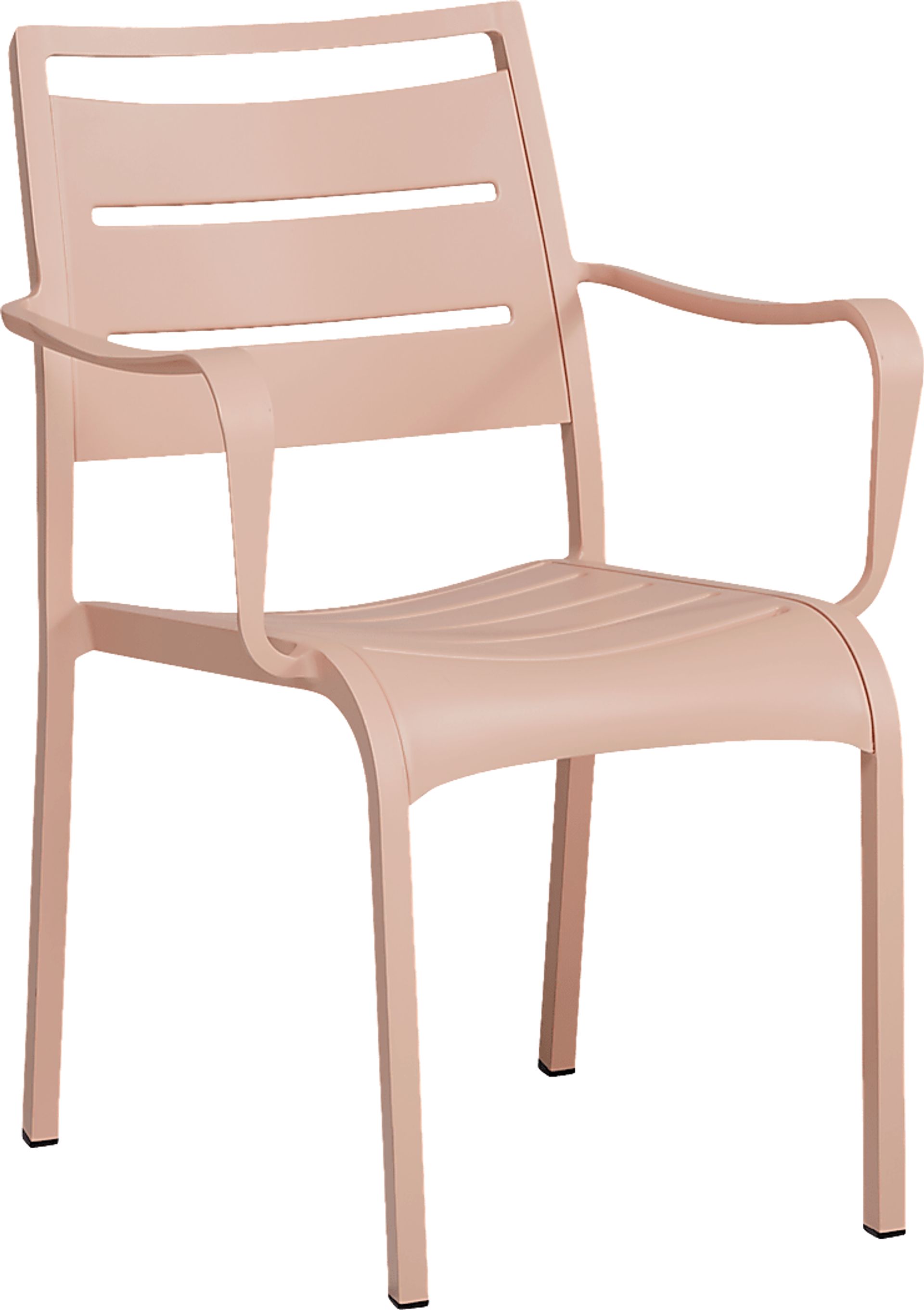 Park Walk White 7 Pc 70 in. Rectangle Outdoor Dining Set with Blush Chairs - Image 4