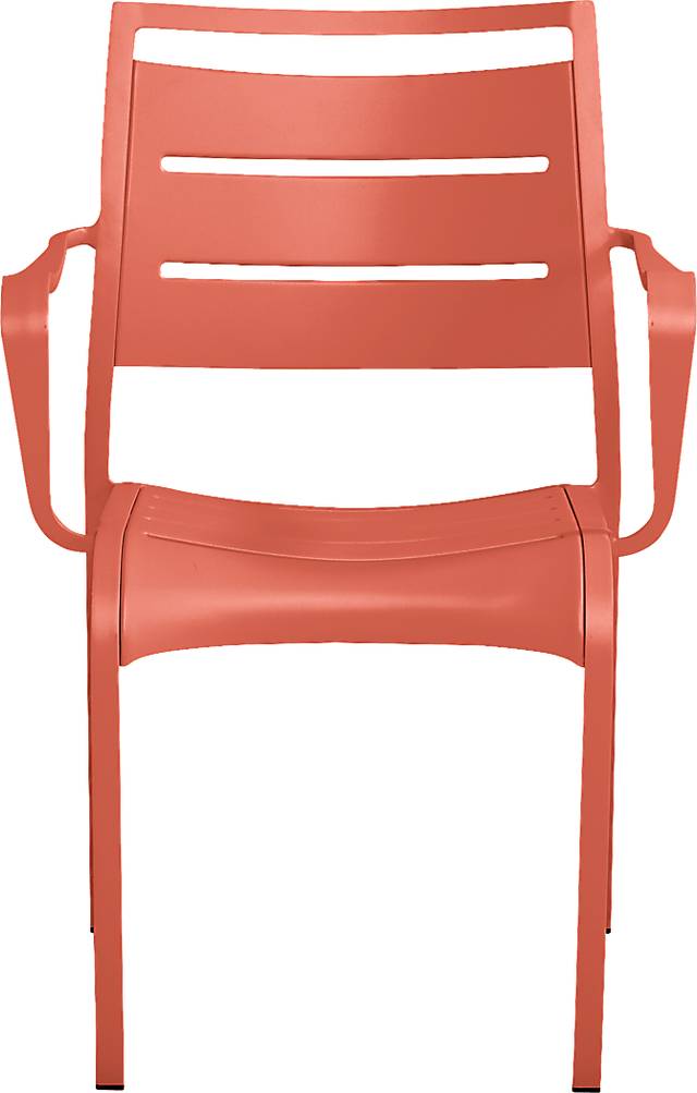 Park Walk White 7 Pc Rectangle Outdoor Dining Set with Coral Chairs - Thumbnail - Image 5