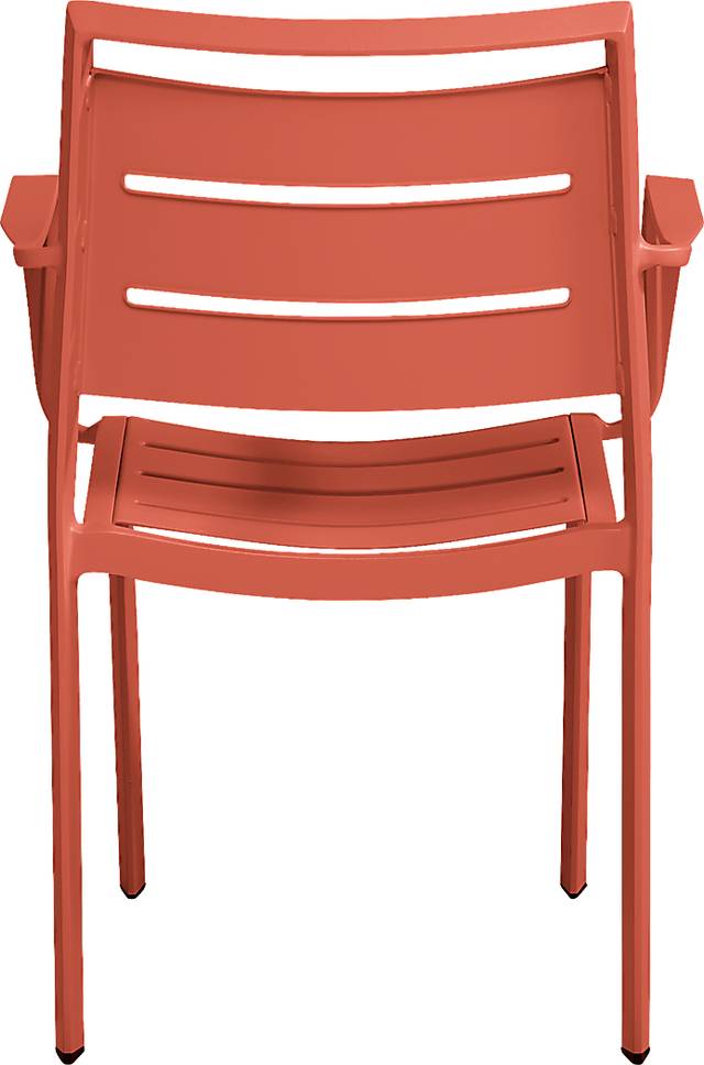 Park Walk White 7 Pc Rectangle Outdoor Dining Set with Coral Chairs - Thumbnail - Image 6