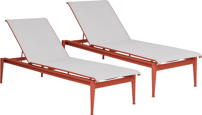 Park Walk Coral Outdoor Chaise, Set of 2