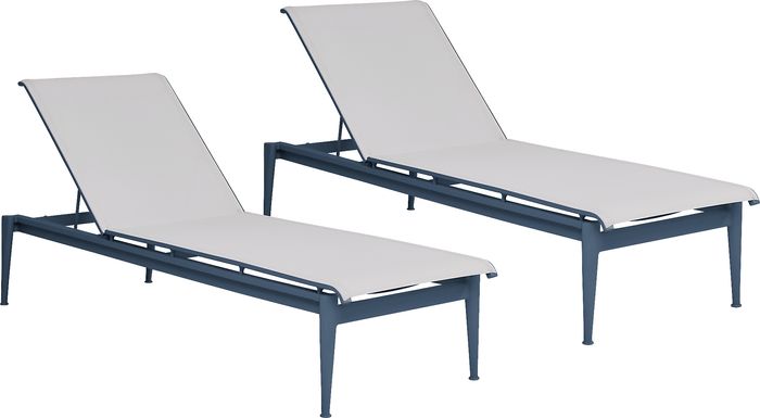 Park Walk Navy Outdoor Chaise, Set of 2
