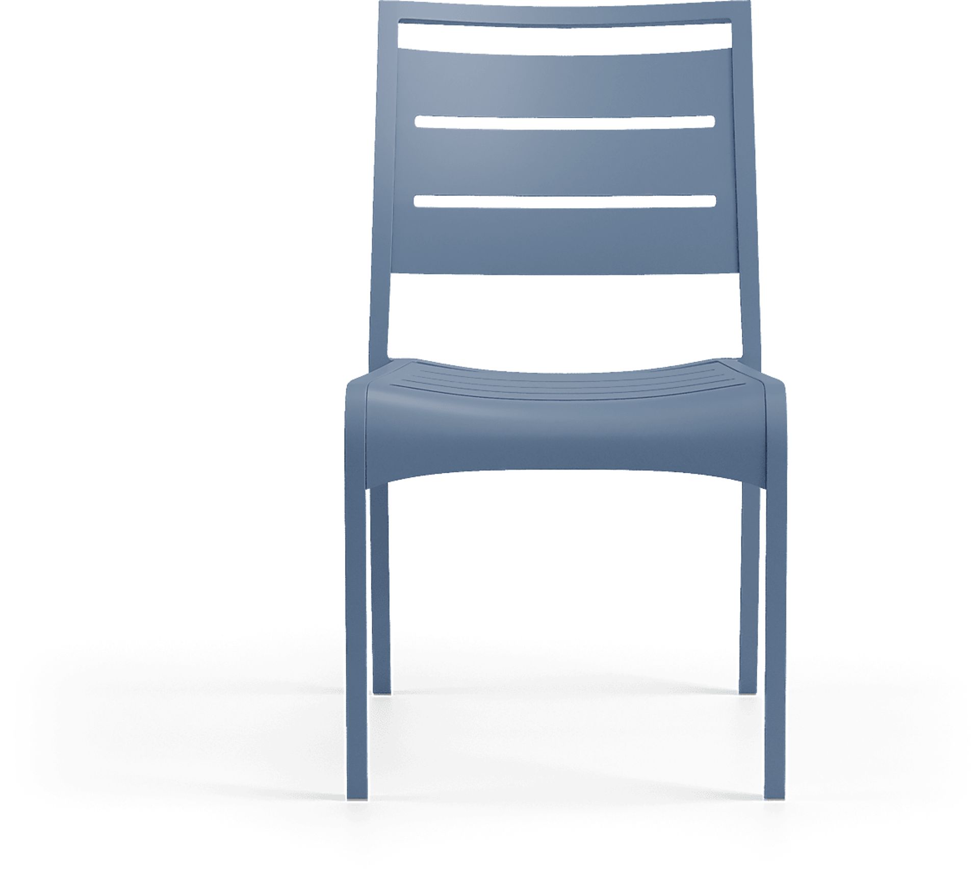 Park Walk White 5 Pc 40 in. Square Outdoor Dining Set with Navy Chairs - Image 5