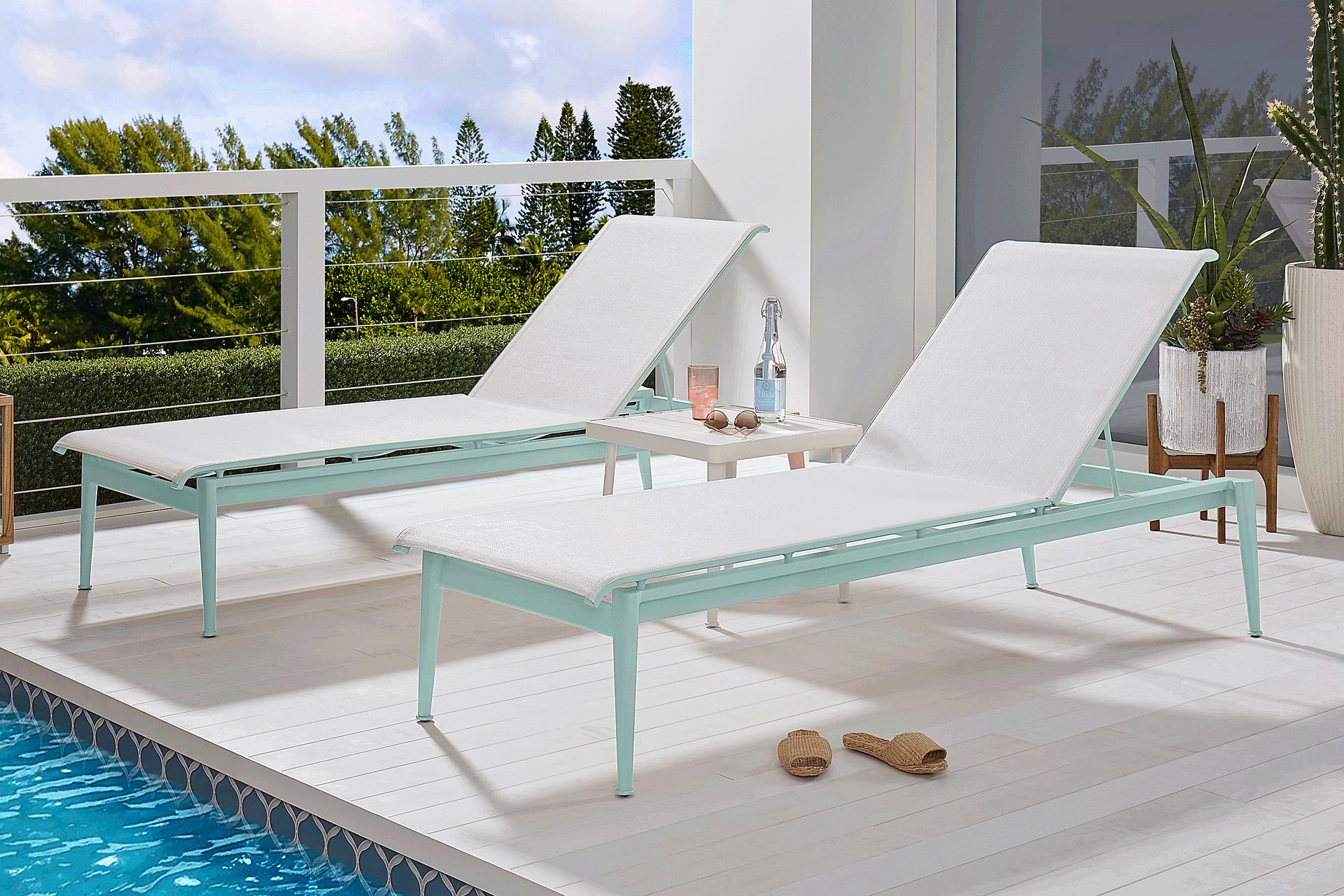 Park Walk Surf Outdoor Chaise, Set of 2 - Image 1