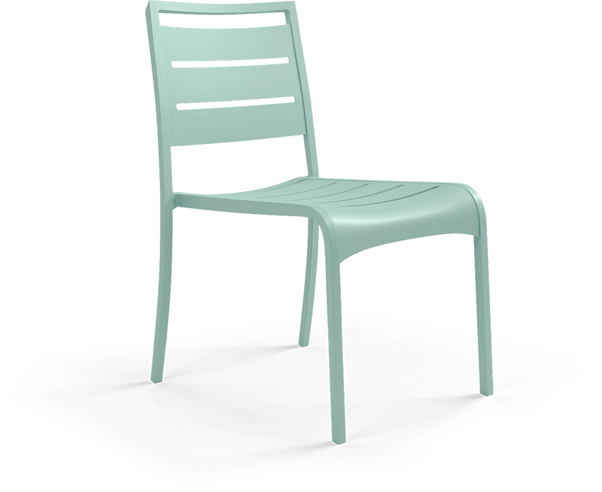 Park Walk White 5 Pc 40 in. Square Outdoor Dining Set with Surf Chairs - Image 4