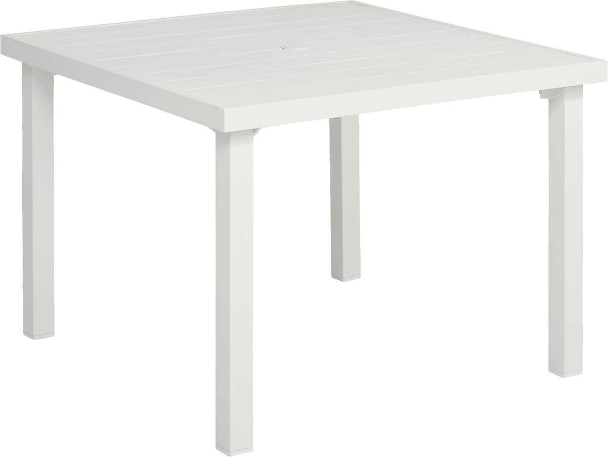 Park Walk White Colors,White Aluminum Outdoor 40 in. Square Dining ...