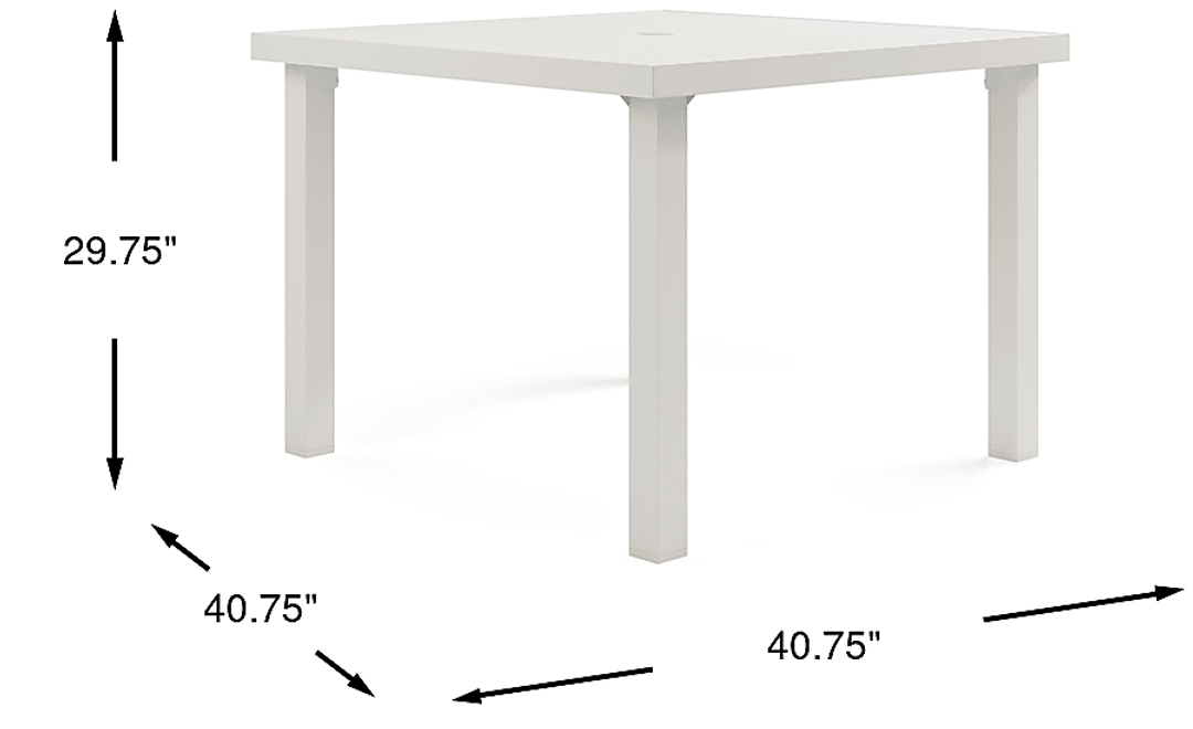 Park Walk White 40 in. Square Outdoor Dining Table