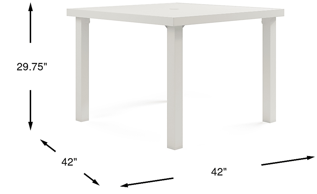 Park Walk White 40 in. Square Outdoor Dining Table