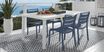 Park Walk White 5 Pc Rectangle Outdoor Dining Set with Navy Chairs