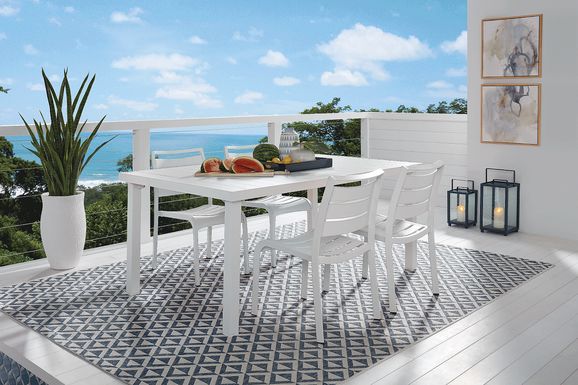 Park Walk White 5 Pc Rectangle Outdoor Dining Set