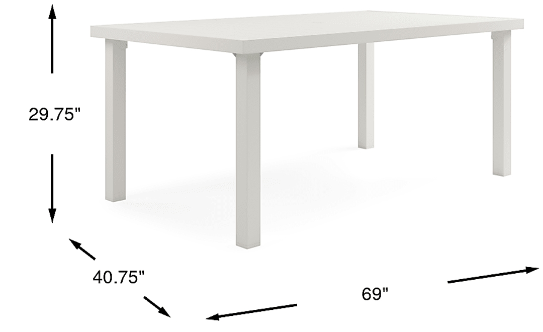 Park Walk White 70 in. Rectangle Outdoor Dining Table